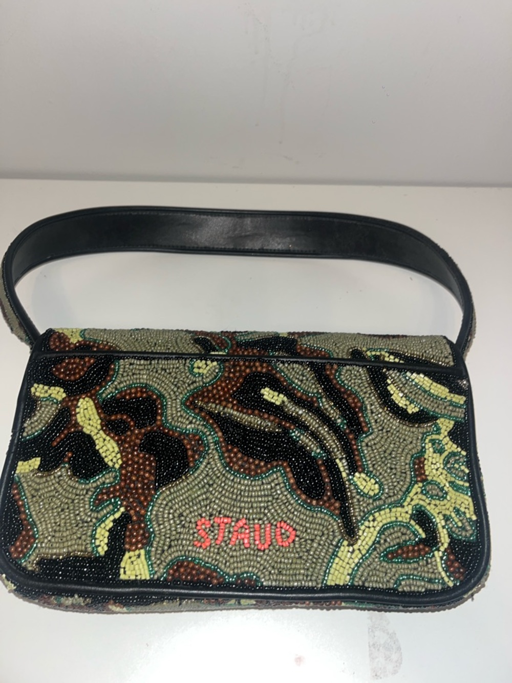 STAUD Beaded Black and Multicolor Shoulder Bag - Picture 3 of 3